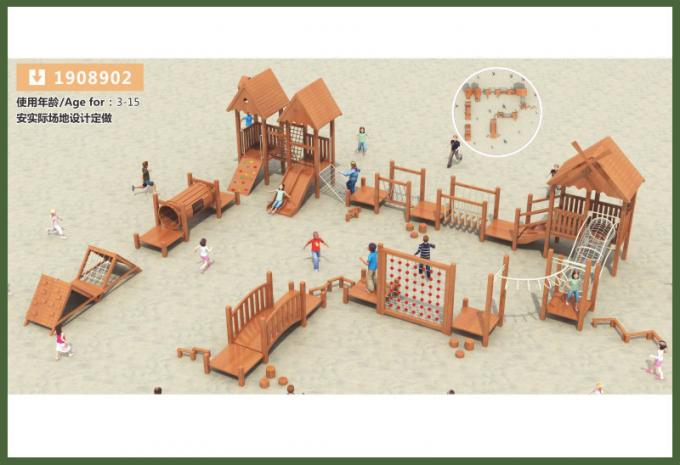 木制组合滑梯木桥儿童教学场设备-1908902