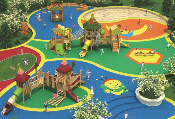 木制组合滑梯系列儿童教学设备