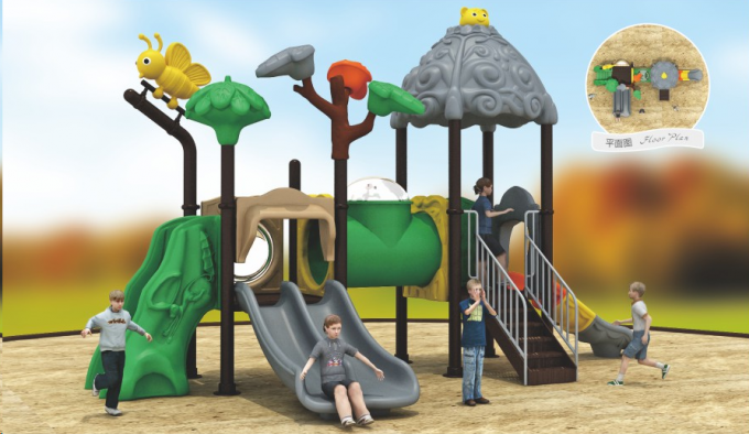 森林树屋儿童室外内滑梯