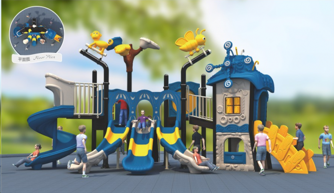 森林树屋儿童室外内滑梯