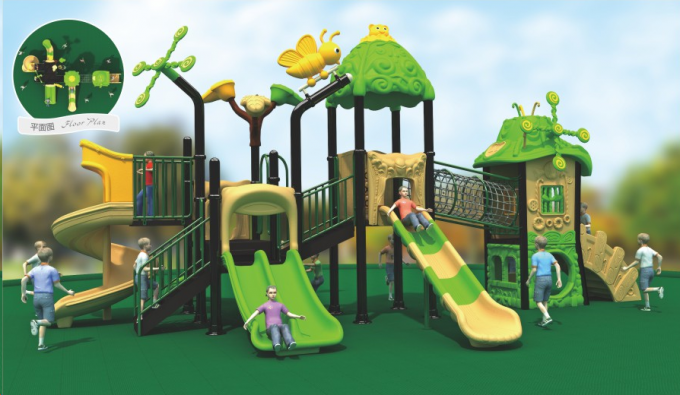 森林树屋儿童室外内滑梯
