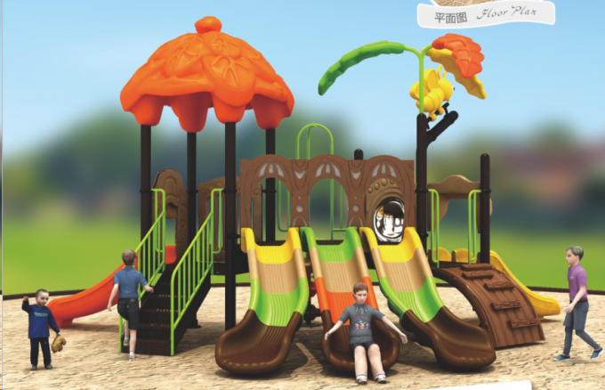森林树屋儿童室外内滑梯